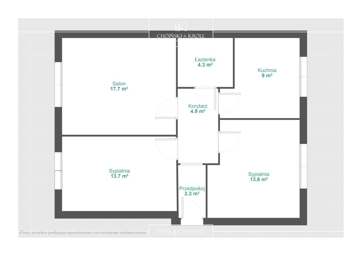 Mieszkanie 3-pokojowe Poznań Chartowo, ul. Żelazna. Zdjęcie 17