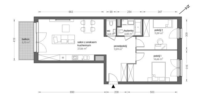 Mieszkanie 3-pokojowe Katowice Brynów, ul. Ceglana. Zdjęcie 7