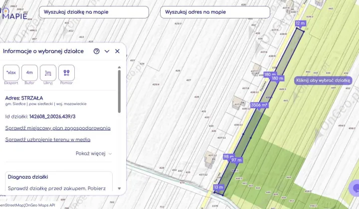Działka rolno-budowlana Strzała, ul. Piaskowa