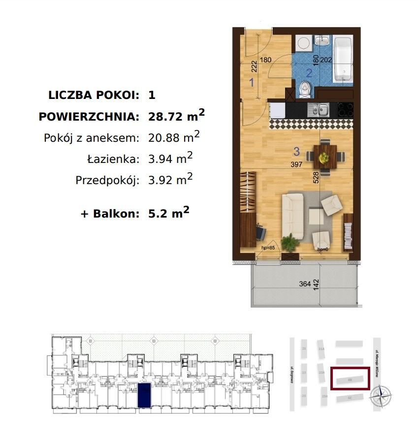 Mieszkanie 1-pokojowe Kraków Płaszów, ul. Mierzeja Wiślana. Zdjęcie 6