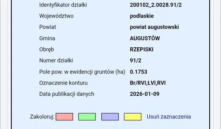 Działka budowlana Rzepiski