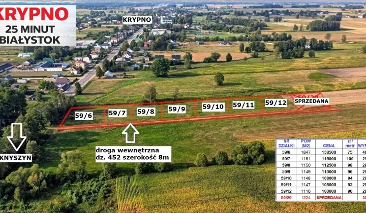 Działka budowlana Krypno Kościelne