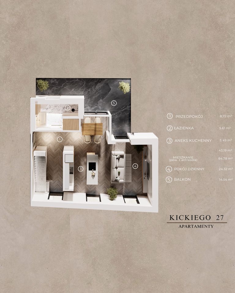 Mieszkanie 3-pokojowe Warszawa Praga-Południe, ul. Ludwika Kickiego. Zdjęcie 3