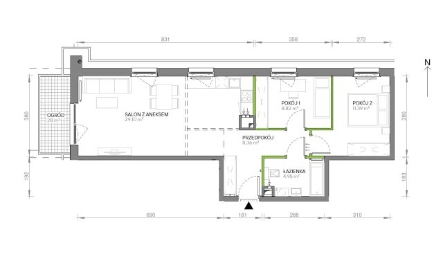 Mieszkanie 3-pokojowe Gdańsk Chełm, ul. Ptasia. Zdjęcie 7