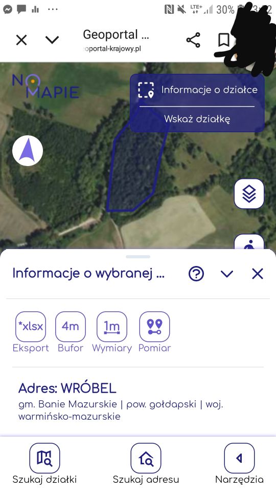 Działka inna Wróbel, Brak