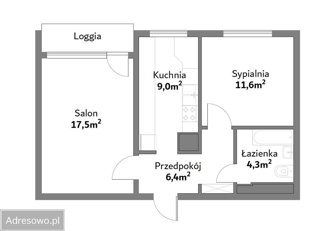 Mieszkanie 2-pokojowe Poznań Nowe Miasto, os. Orła Białego. Zdjęcie 15