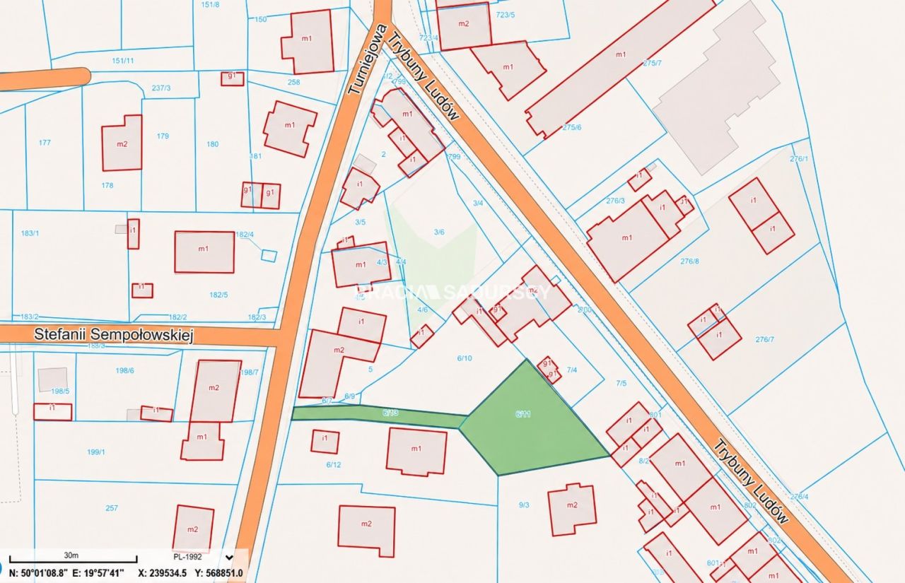 Działka budowlana Kraków Podgórze Duchackie, ul. Turniejowa. Zdjęcie 2