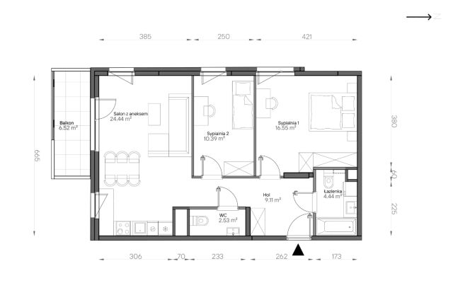 Mieszkanie 3-pokojowe Warszawa Praga-Południe, ul. Podskarbińska. Zdjęcie 7