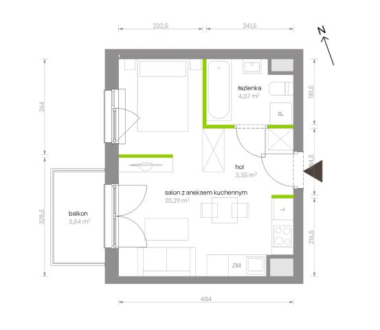 Mieszkanie 1-pokojowe Warszawa Chrzanów, ul. Szeligowska. Zdjęcie 8