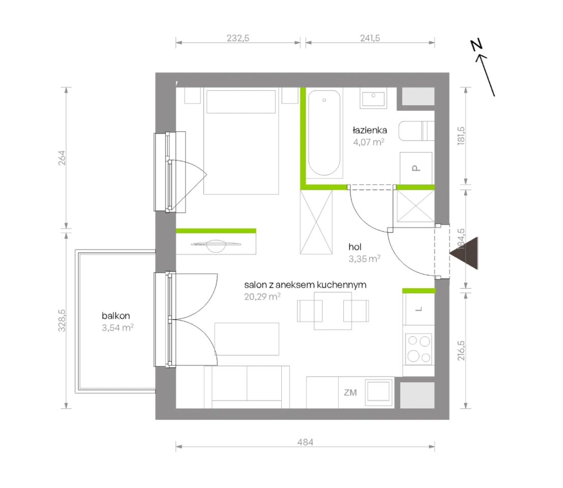 Mieszkanie 1-pokojowe Warszawa Chrzanów, ul. Szeligowska. Zdjęcie 8