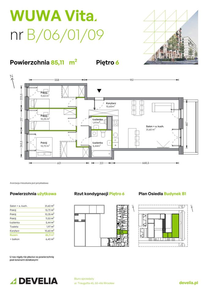 Mieszkanie 4-pokojowe Wrocław Żerniki, ul. Tadeusza Brzozy. Zdjęcie 6