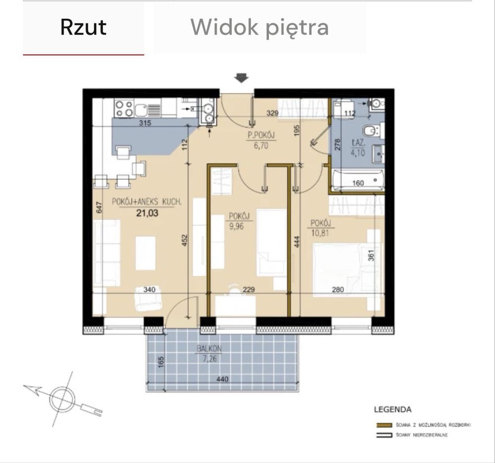 Mieszkanie 3-pokojowe Wysokie Mazowieckie, ul. płk. Bolesława Mościckiego. Zdjęcie 2