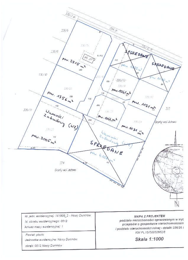 Działka rolno-budowlana Nowy Duninów, ul. Parcelowa