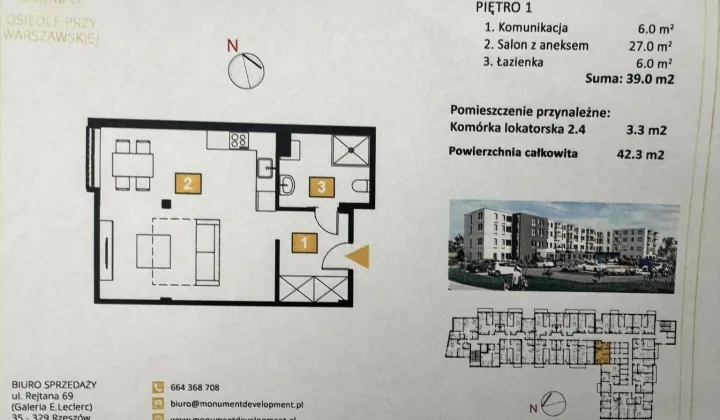 Mieszkanie 1-pokojowe Rudna Mała