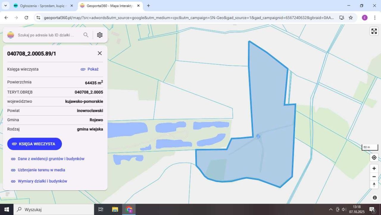 Działka rolna Glinno Wielkie