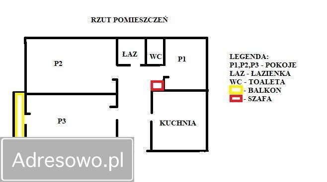 Mieszkanie 3-pokojowe Krosno Śródmieście, ul. Grodzka. Zdjęcie 8
