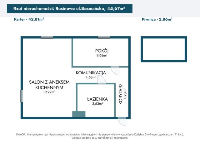 Mieszkanie 1-pokojowe Rusinowo. Zdjęcie 17