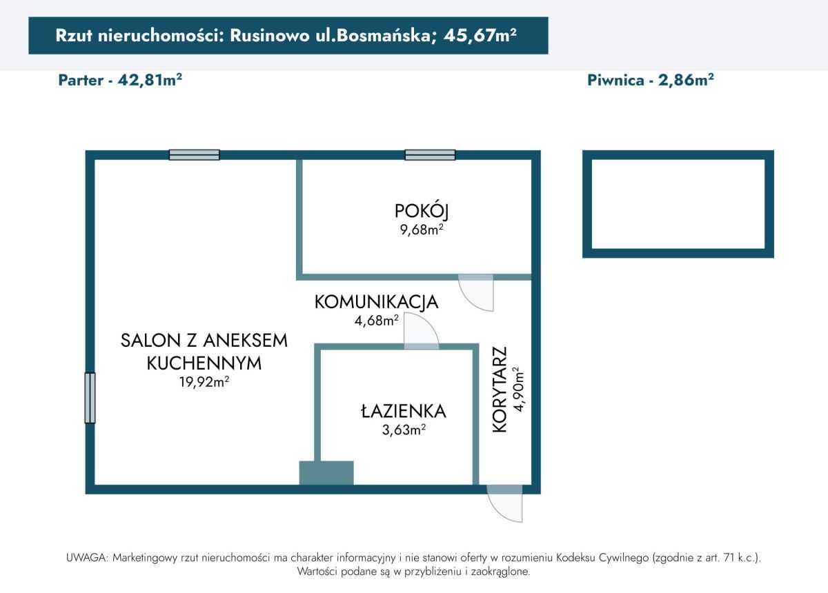 Mieszkanie 1-pokojowe Rusinowo. Zdjęcie 17