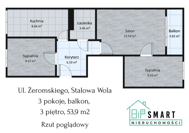 Mieszkanie 3-pokojowe Stalowa Wola, ul. Stefana Żeromskiego. Zdjęcie 9
