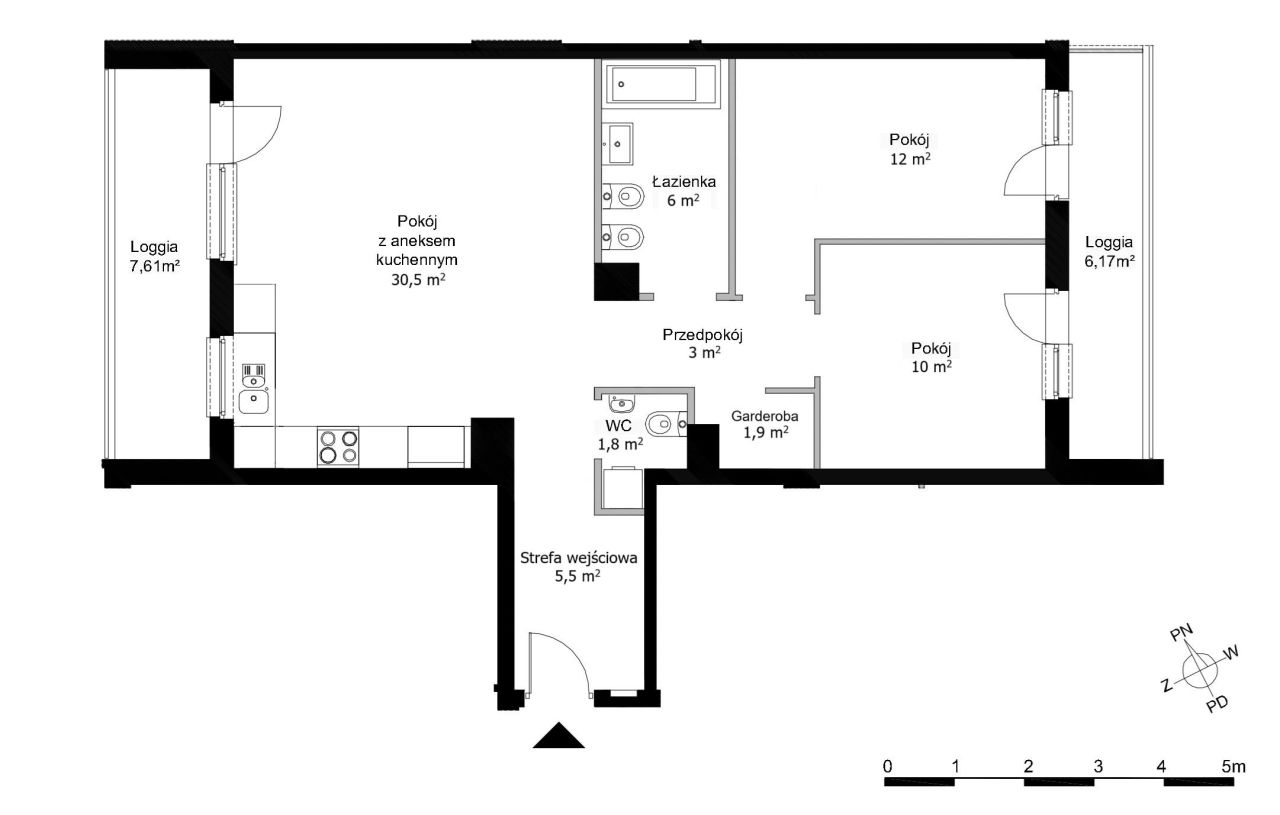 Mieszkanie 3-pokojowe Gdańsk Zaspa, al. Jana Pawła II. Zdjęcie 20