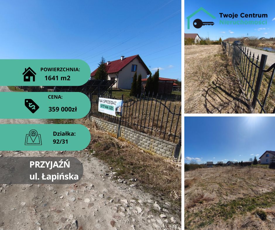 Działka rolno-budowlana Przyjaźń, ul. Łapińska. Zdjęcie 1