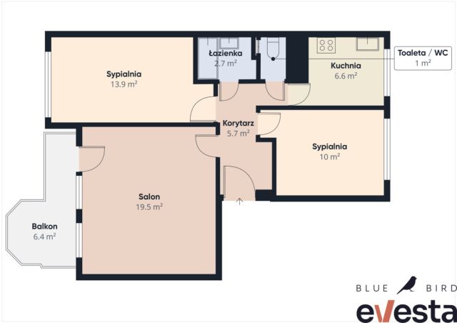 Mieszkanie 3-pokojowe Wrocław Kozanów, ul. Pałucka. Zdjęcie 19