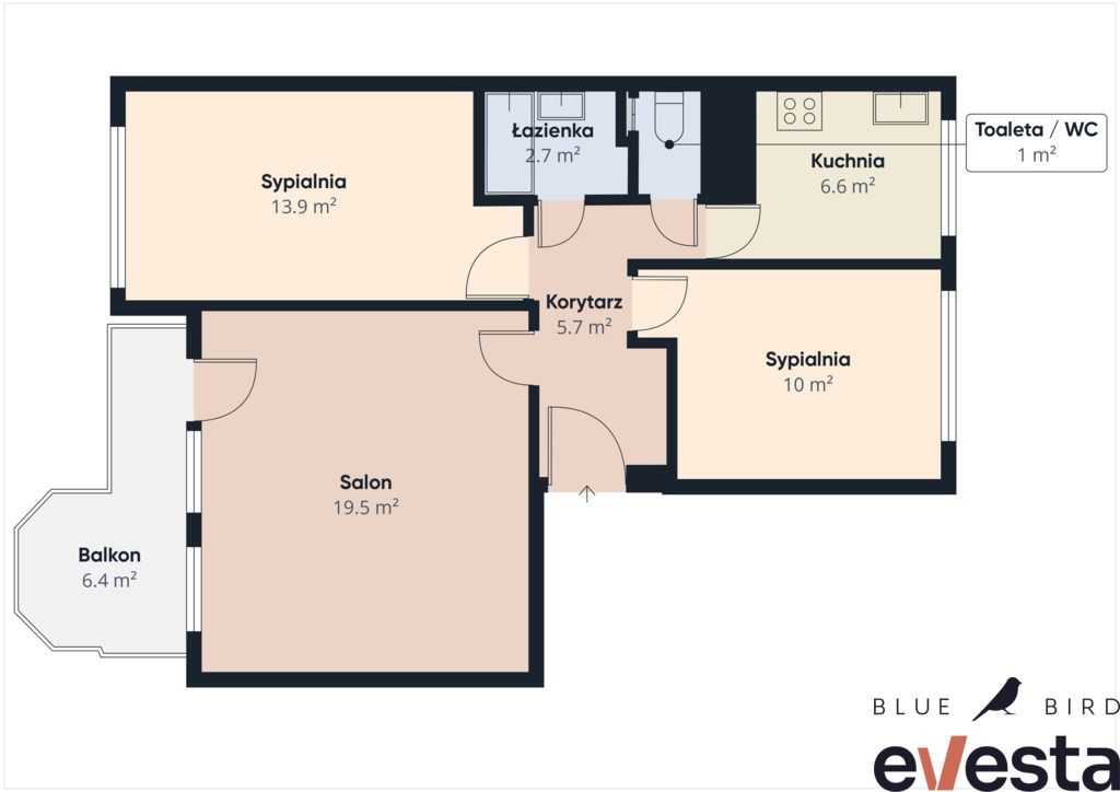 Mieszkanie 3-pokojowe Wrocław Kozanów, ul. Pałucka. Zdjęcie 19