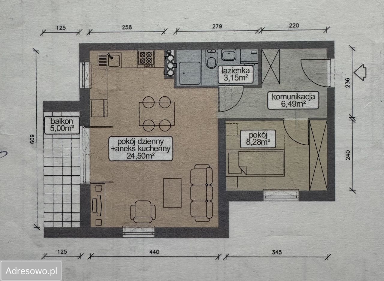 Mieszkanie 2-pokojowe Kraków Bieżanów, ul. Henryka i Karola Czeczów. Zdjęcie 11