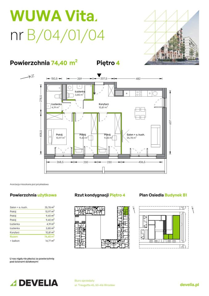Mieszkanie 4-pokojowe Wrocław Żerniki, ul. Tadeusza Brzozy. Zdjęcie 6