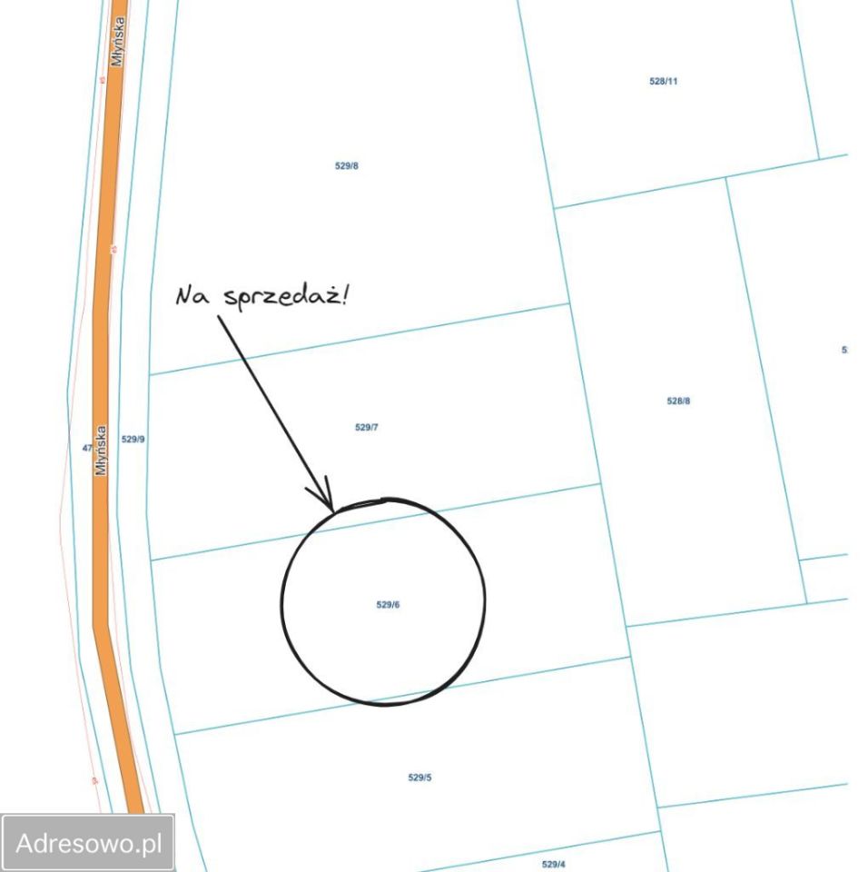 Działka budowlana Rzeszotary, ul. Młyńska. Zdjęcie 3