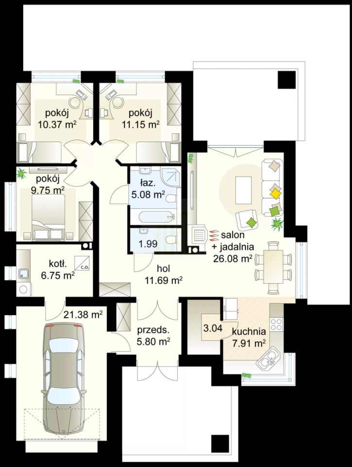 dom wolnostojący, 4 pokoje Kuligów, ul. Zapólna. Zdjęcie 19