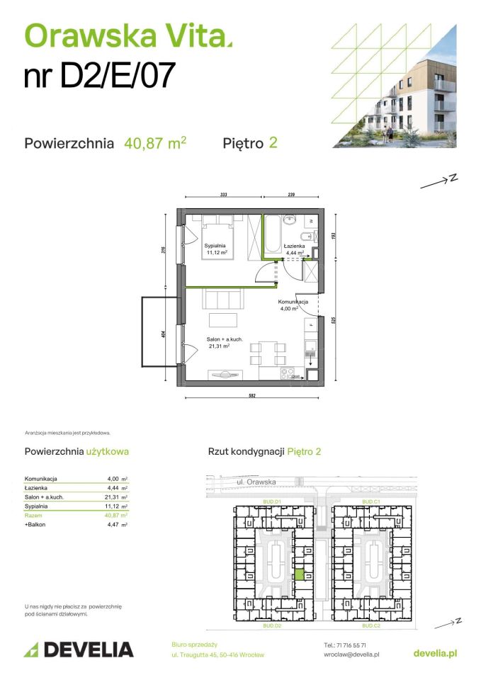 Mieszkanie 2-pokojowe Wrocław Ołtaszyn, ul. Orawska. Zdjęcie 8