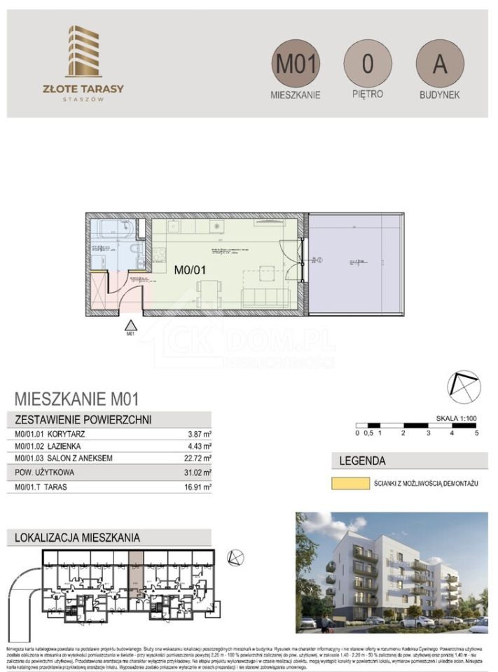 Mieszkanie 1-pokojowe Staszów, ul. gen. Mariana Langiewicza. Zdjęcie 4