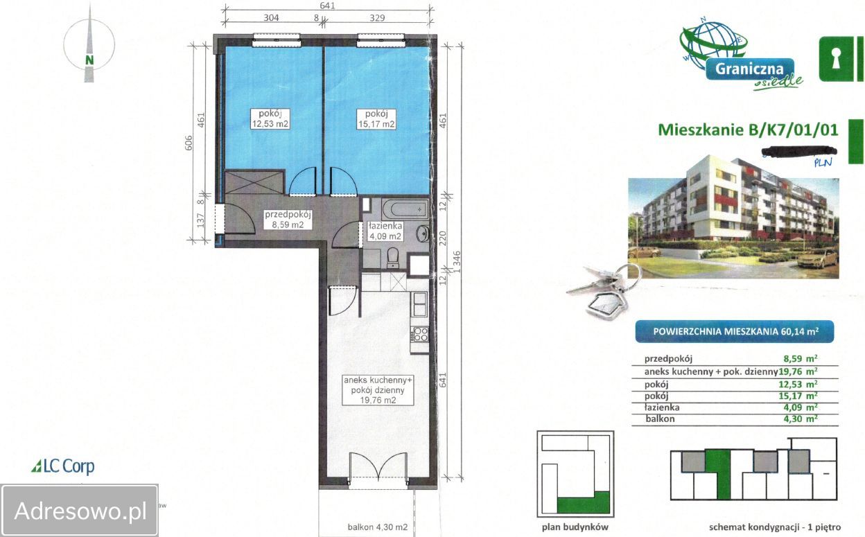 Mieszkanie 3-pokojowe Wrocław Muchobór Wielki, ul. Graniczna. Zdjęcie 9