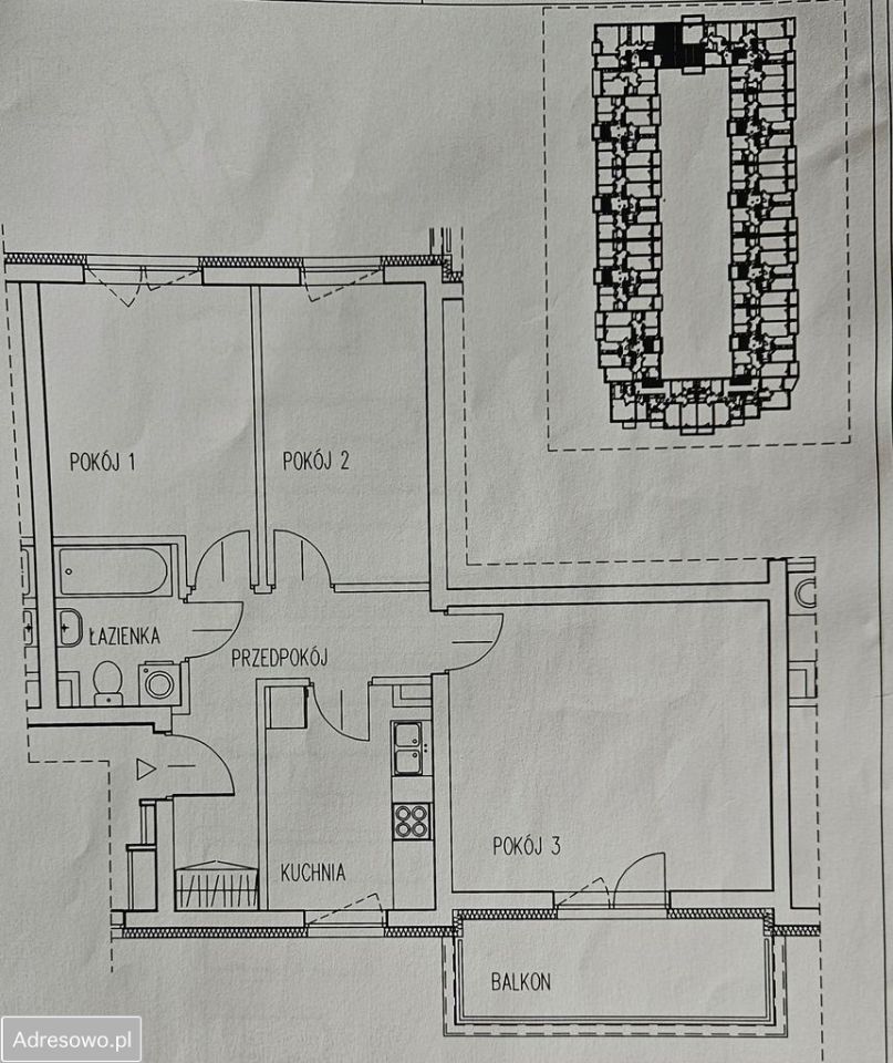 Mieszkanie 3-pokojowe Wrocław, ul. Królewiecka. Zdjęcie 2
