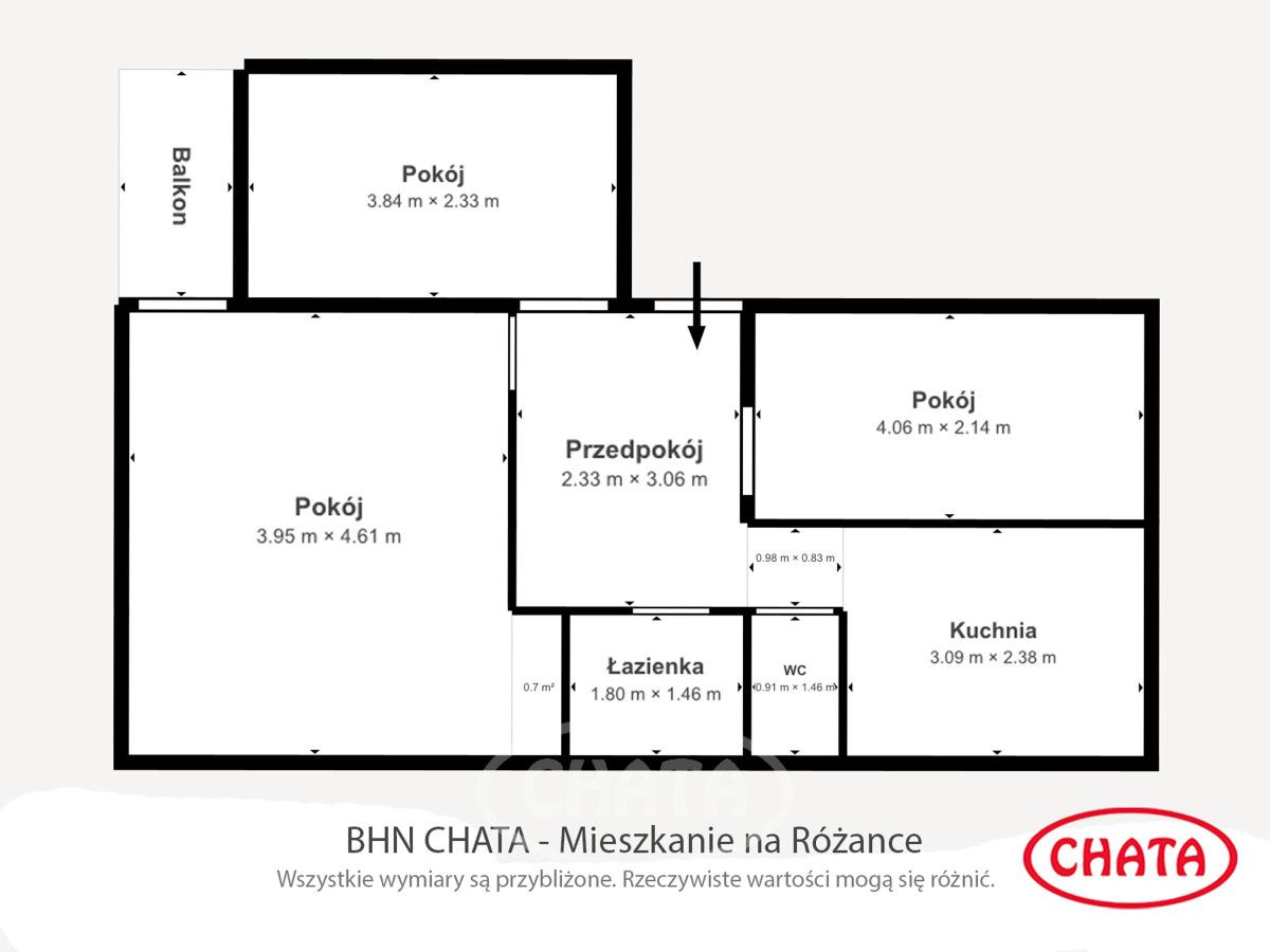 Mieszkanie 3-pokojowe Wrocław Różanka, ul. Obornicka. Zdjęcie 20