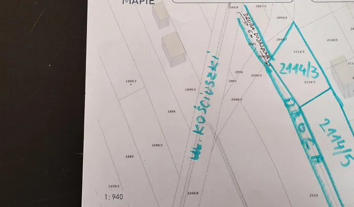 Działka budowlana Pilzno Przymiarki, ul. Tadeusza Kościuszki