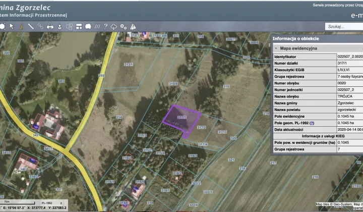 Działka budowlana Trójca