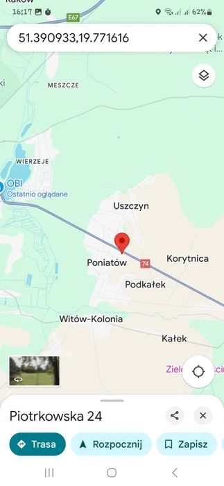 Działka inwestycyjna Poniatów, ul. Piotrkowska. Zdjęcie 2