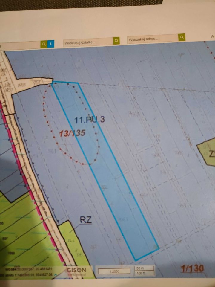Działka inwestycyjna Rzezawa