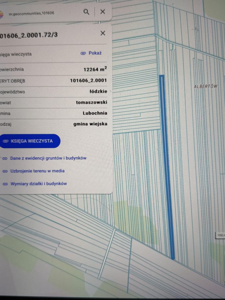 Działka rolna Albertów