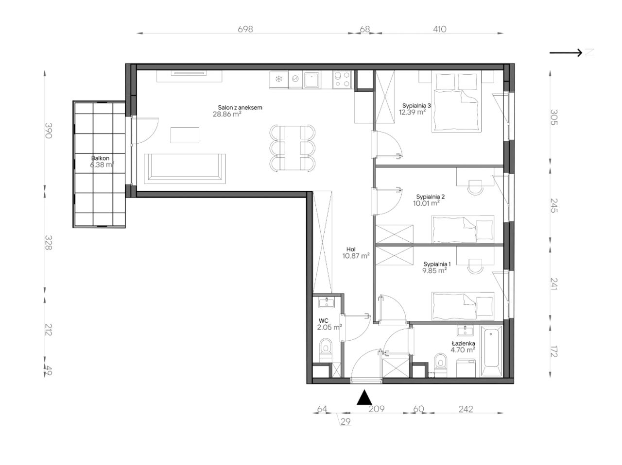 Mieszkanie 4-pokojowe Warszawa Praga-Południe, ul. Podskarbińska. Zdjęcie 7