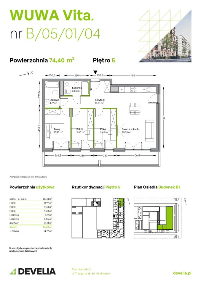 Mieszkanie 4-pokojowe Wrocław Żerniki, ul. Tadeusza Brzozy. Zdjęcie 6