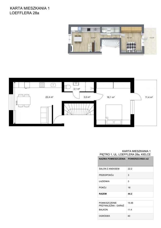 Mieszkanie 2-pokojowe Kielce Szydłówek, ul. Franciszka Loefflera