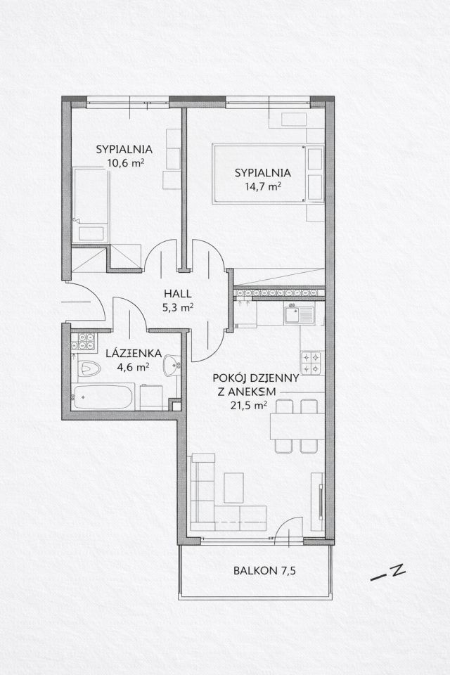 Mieszkanie 3-pokojowe Poznań Nowe Miasto, ul. Smolna. Zdjęcie 3