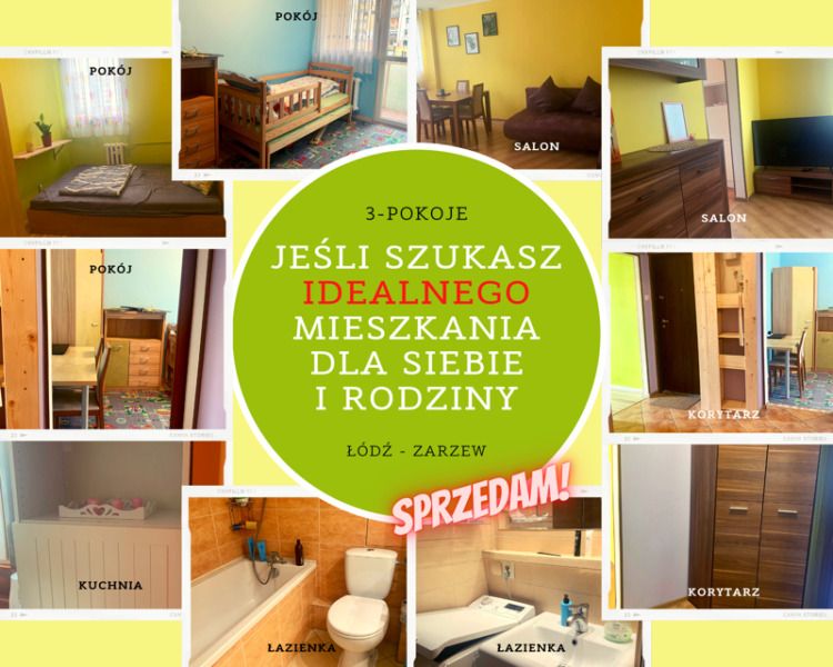 Mieszkanie 3-pokojowe Łódź Zarzew, ul. Gustawa Morcinka
