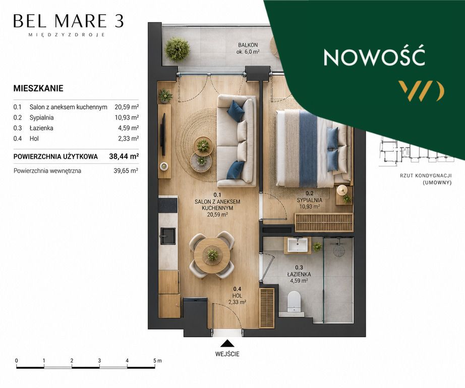 Apartament 2 camere, 38 m²