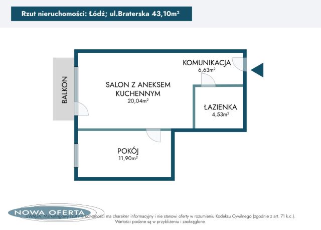 Mieszkanie 2-pokojowe Łódź Górna, ul. Braterska. Zdjęcie 24