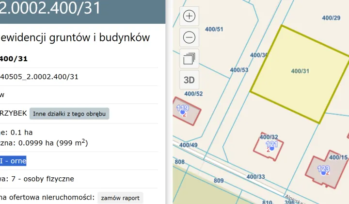 Działka budowlana Budy-Grzybek, ul. Alpejska