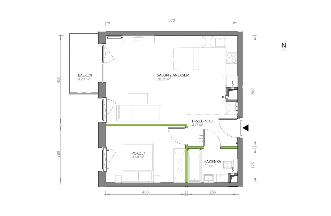 Mieszkanie 2-pokojowe Gdańsk Chełm, ul. Ptasia. Zdjęcie 7